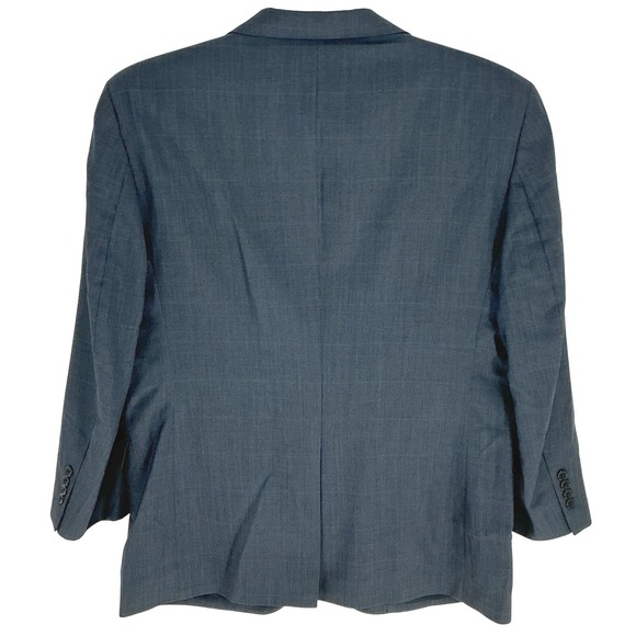 JOS A BANK Blazer Wool Silk Charcoal/Blue Pinstripe 2 Button Mens 43R Jacket - Picture 3 of 9
